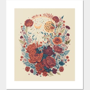 Floral in Space Posters and Art